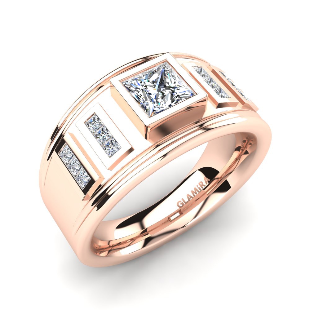 Oro Rosso 585 Moissanite Anello da uomo Norberto