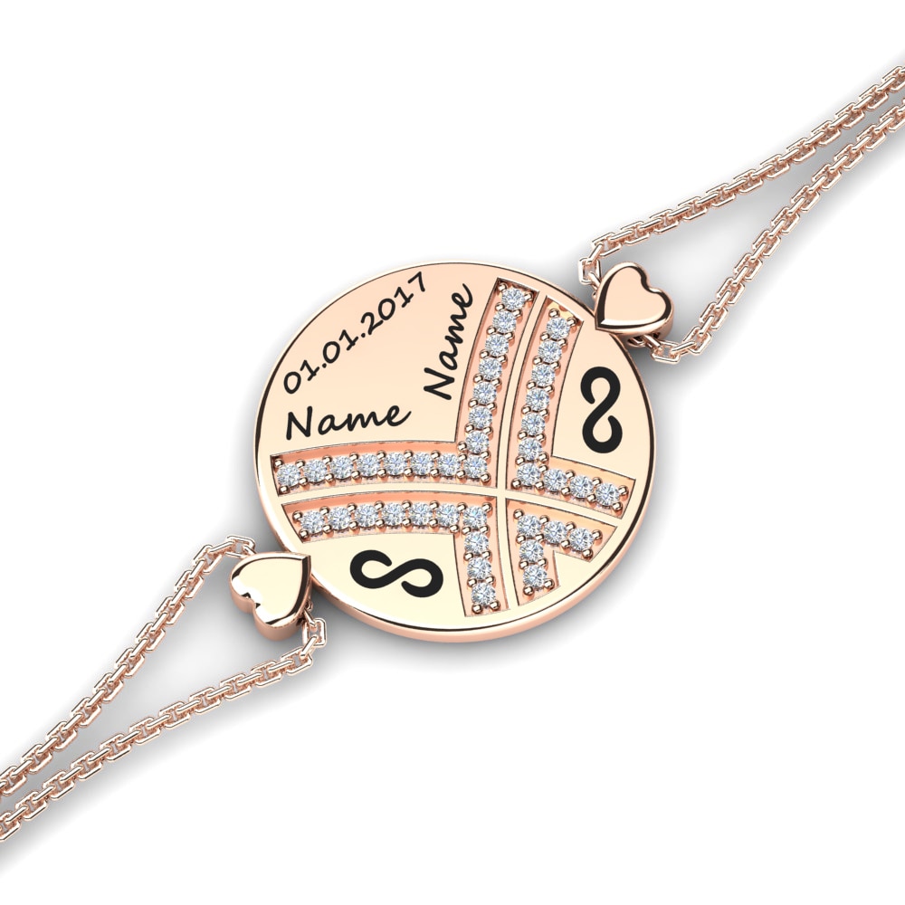 14ct Rose Gold White sapphire Women's Bracelet Beloye