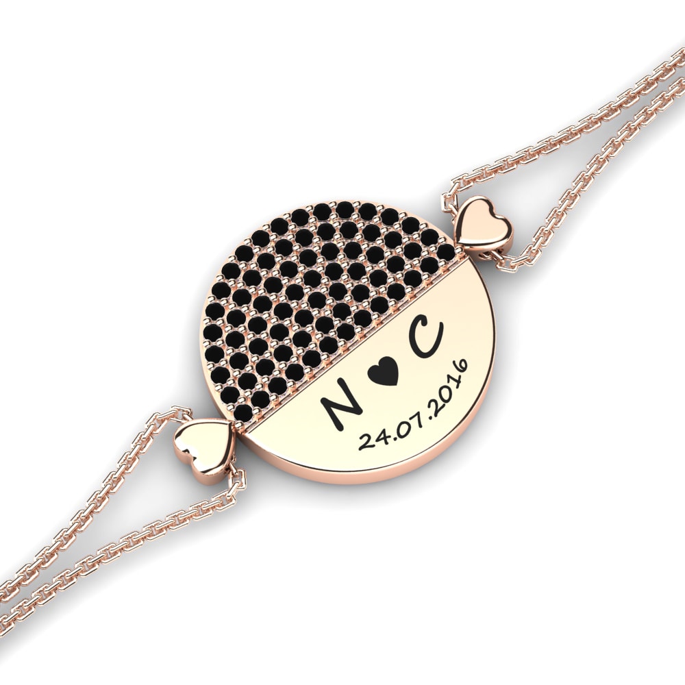 14ct Rose Gold Black Sapphire Women's Bracelet Helsingar