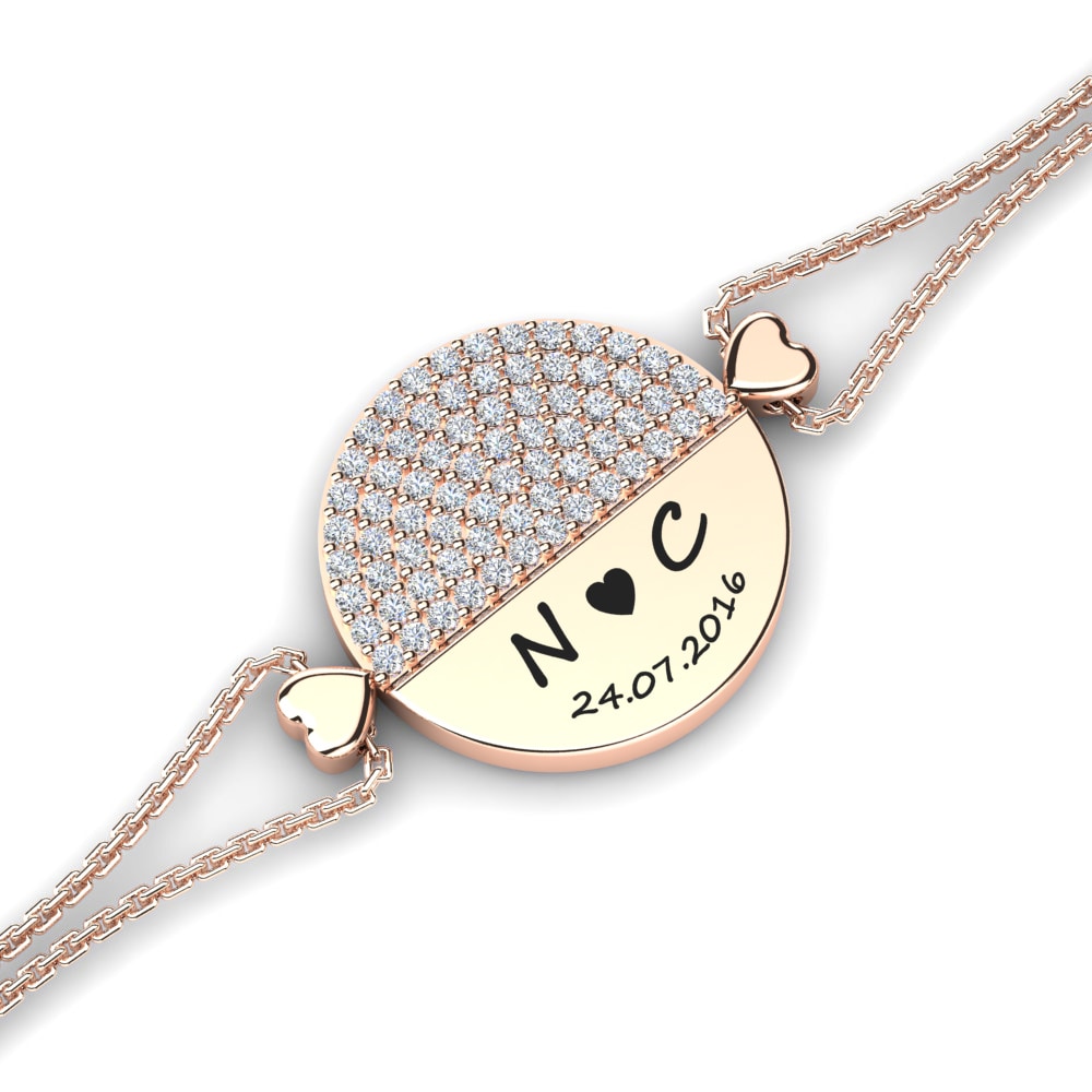 14ct Rose Gold White sapphire Women's Bracelet Helsingar