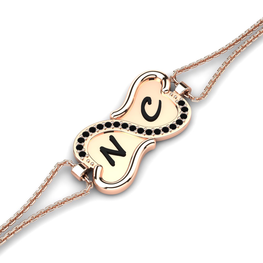 14ct Rose Gold Black Sapphire Women's Bracelet Horsens