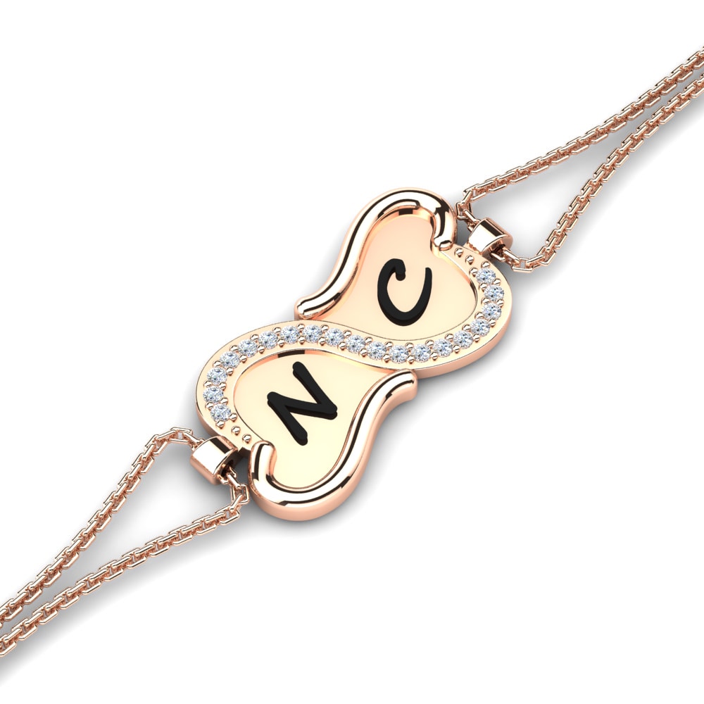 14ct Rose Gold White sapphire Women's Bracelet Horsens