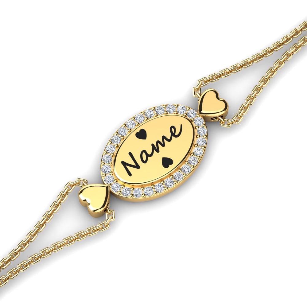 14ct Yellow Gold Lab Grown Diamond Women's Bracelet Ladoga