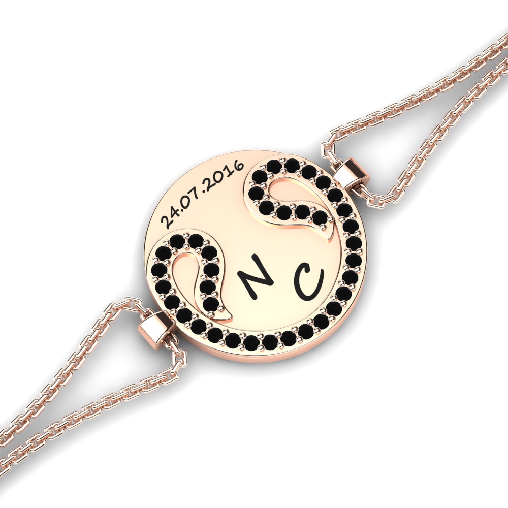 14ct Rose Gold Black Sapphire Women's Bracelet Malaren