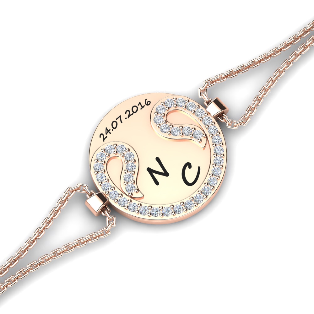 14ct Rose Gold White sapphire Women's Bracelet Malaren