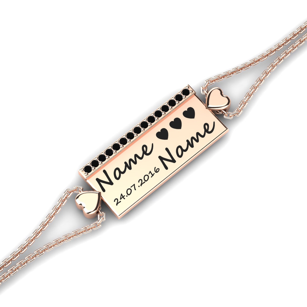 14ct Rose Gold Black Sapphire Women's Bracelet Grundy