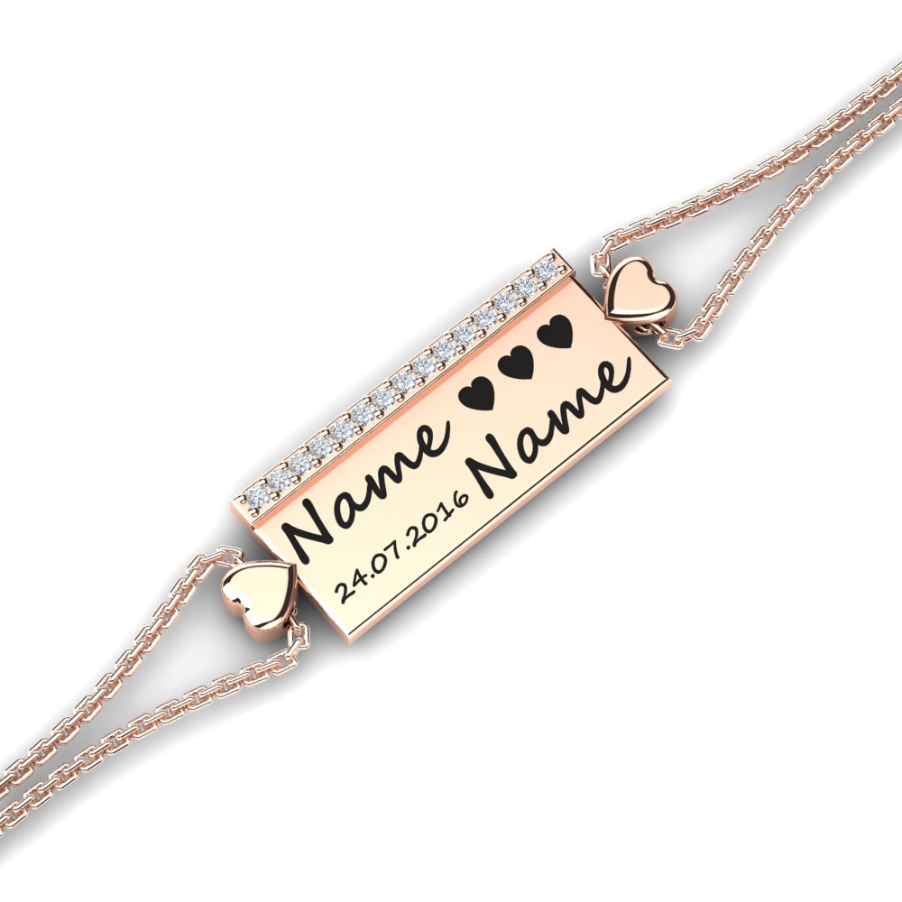 14ct Rose Gold White sapphire Women's Bracelet Grundy