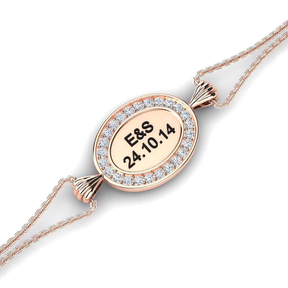 14ct Rose Gold White sapphire Women's Bracelet Vanern