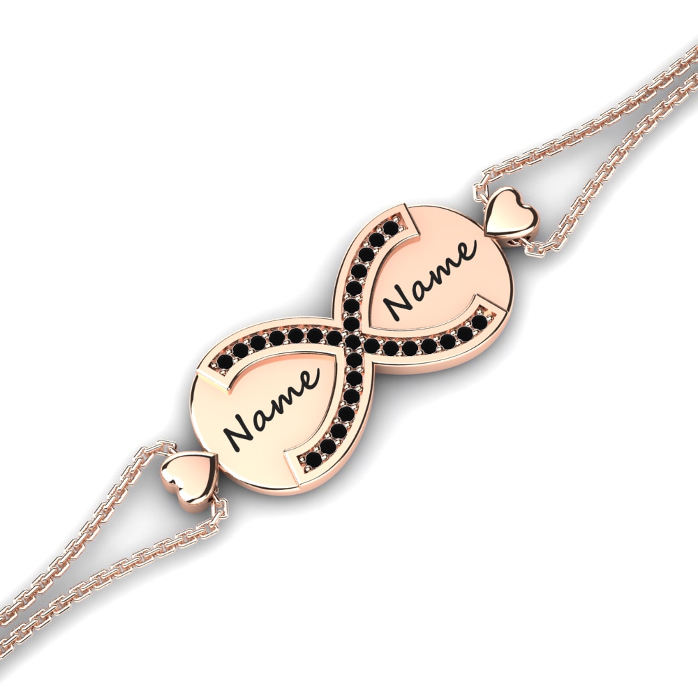 14ct Rose Gold Black Sapphire Women's Bracelet Vattern