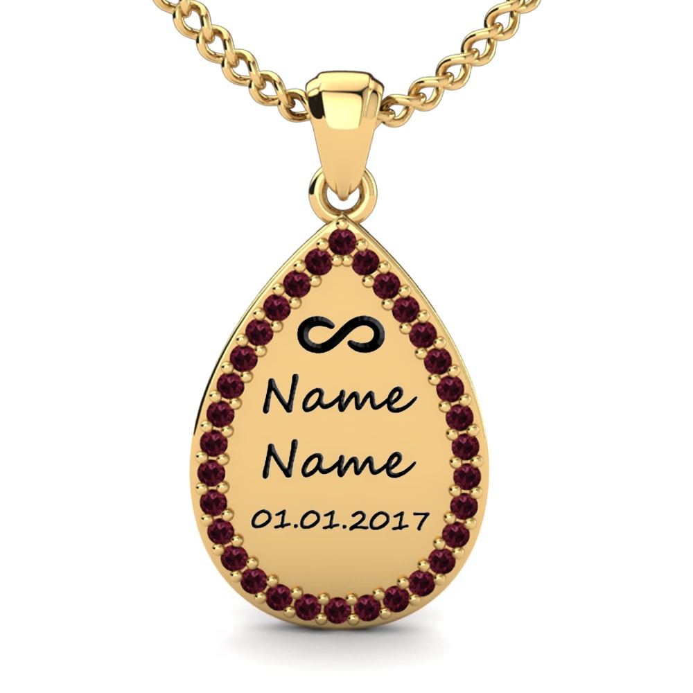 14k Oro Amarillo Granate Colgante de Mujer Adhira