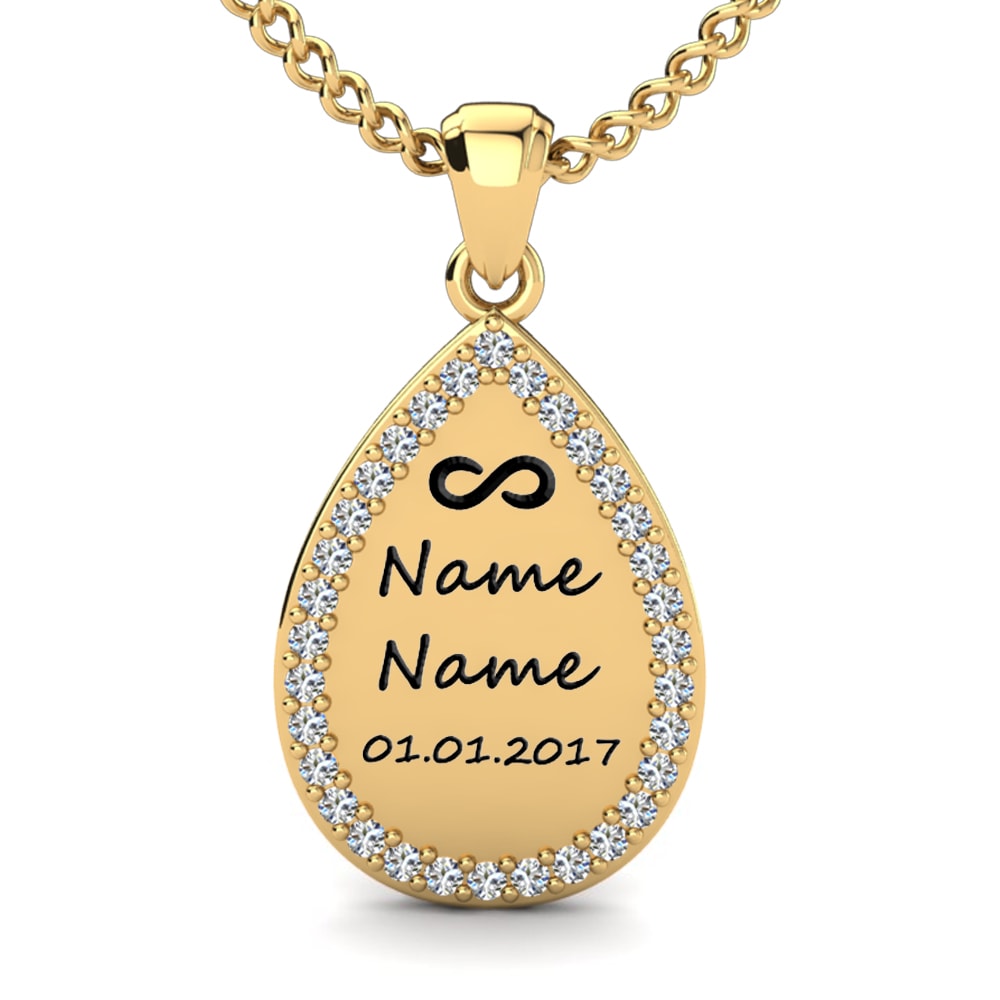 Gelbgold 585 Labor-gezüchteter Diamant Damen anhänger Adhira