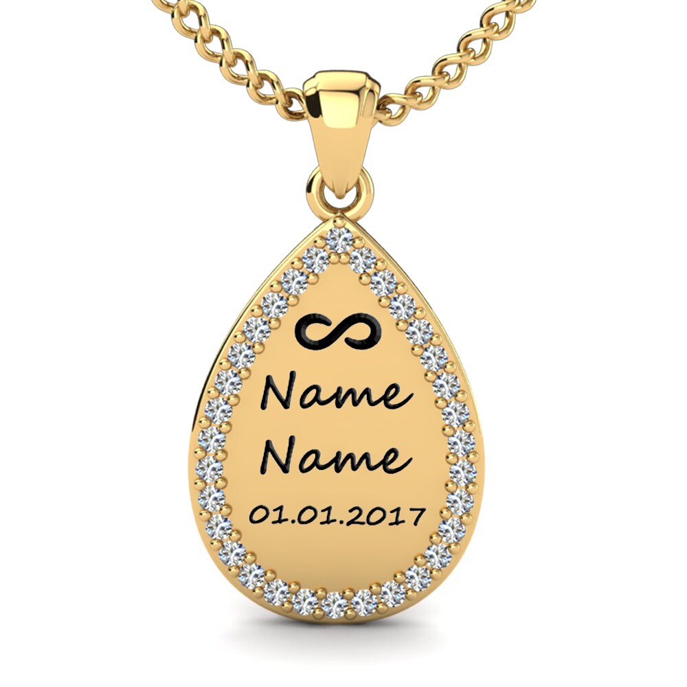 Gelbgold 585 Moissanit Damen anhänger Adhira