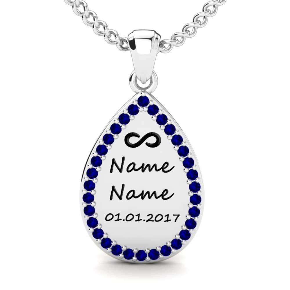 Donker Blauwe Zirkoon Dames Hanger Adhira