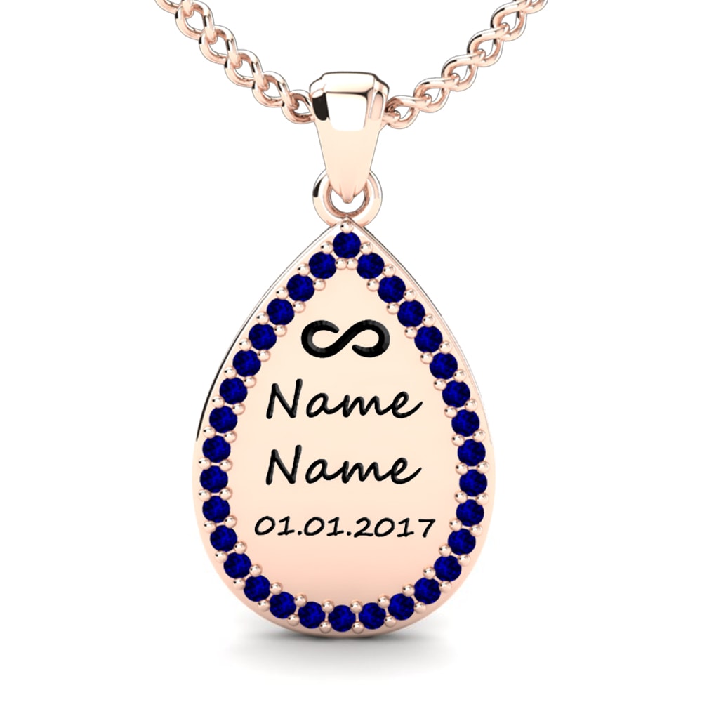 14k Rose Gold Sapphire Women's Pendant Adhira