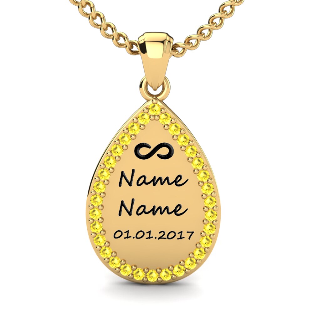 Gelbgold 585 Gelber Saphir Damen anhänger Adhira