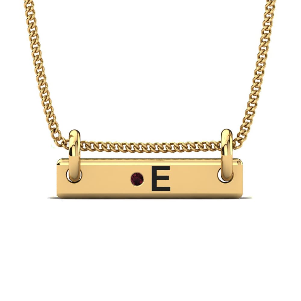 14k Oro Amarillo Granate Colgante de Mujer Akeila