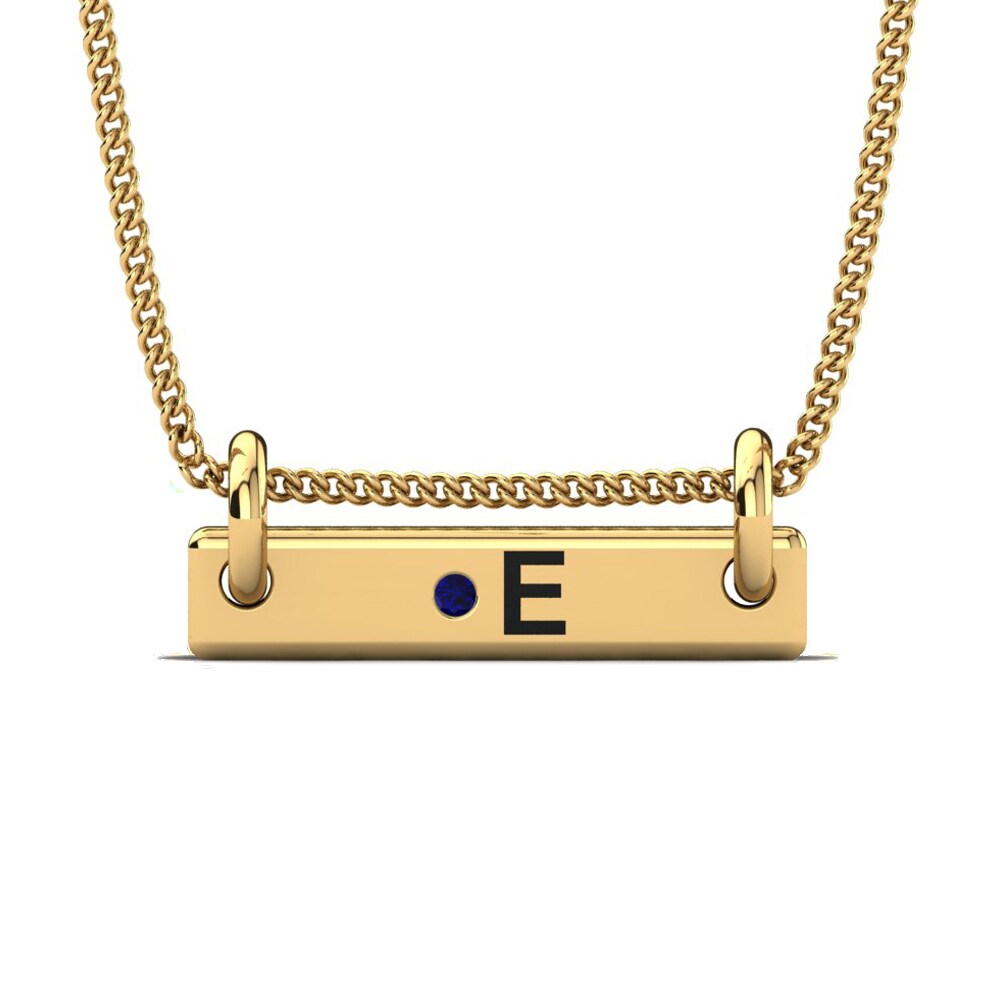 Gelbgold 585 Dunkelblauer Zirkonia Damen anhänger Akeila