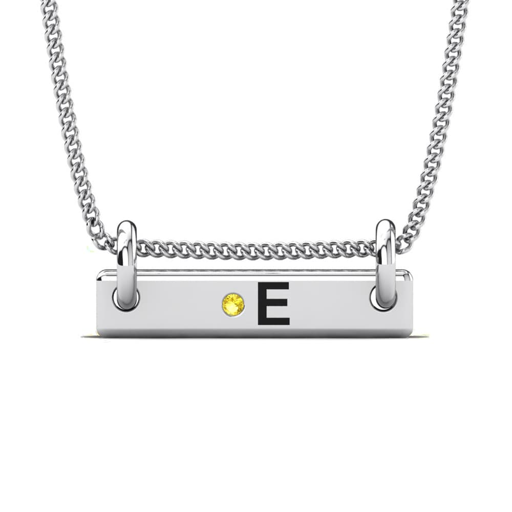 14k Oro Blanco Zafiro amarillo Colgante de Mujer Akeila