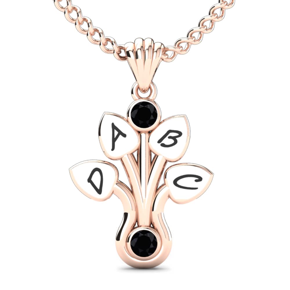 Rotgold 585 Schwarzer Onyx Damen anhänger Araxie