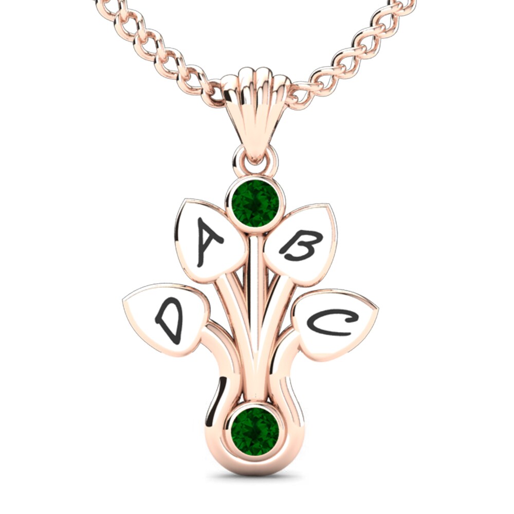 Rotgold 585 Grüner Zirkonia Damen anhänger Araxie
