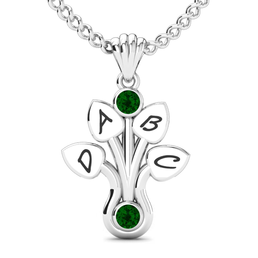 950 Palladium Grüner Zirkonia Damen anhänger Araxie