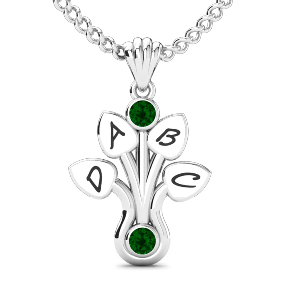 950 Palladium Smaragd Damen anhänger Araxie