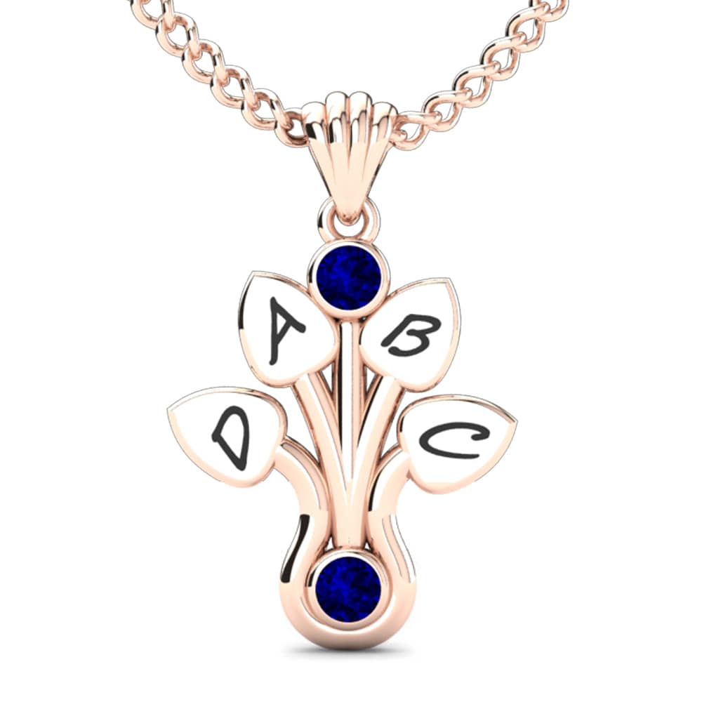 Rotgold 585 Dunkelblauer Zirkonia Damen anhänger Araxie