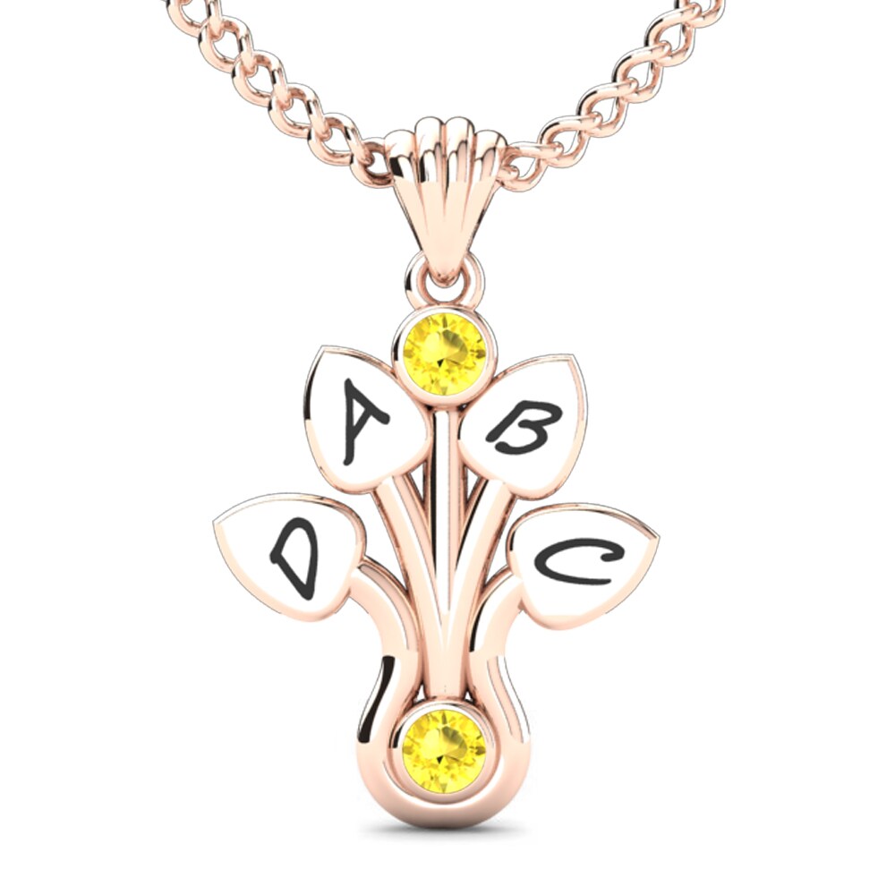 Rotgold 585 Gelber Saphir Damen anhänger Araxie