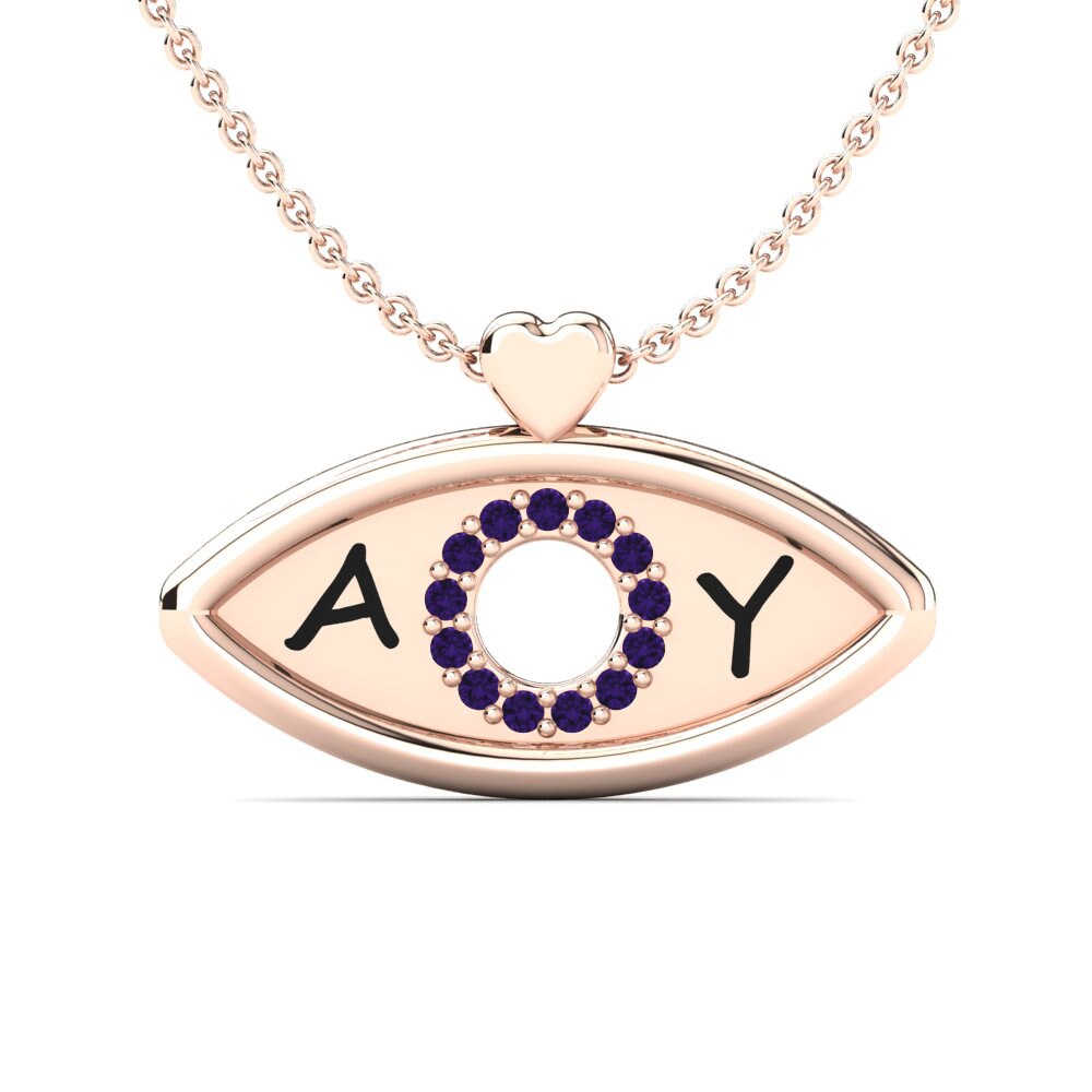 Rotgold 585 Amethyst Damen halskette Dairine