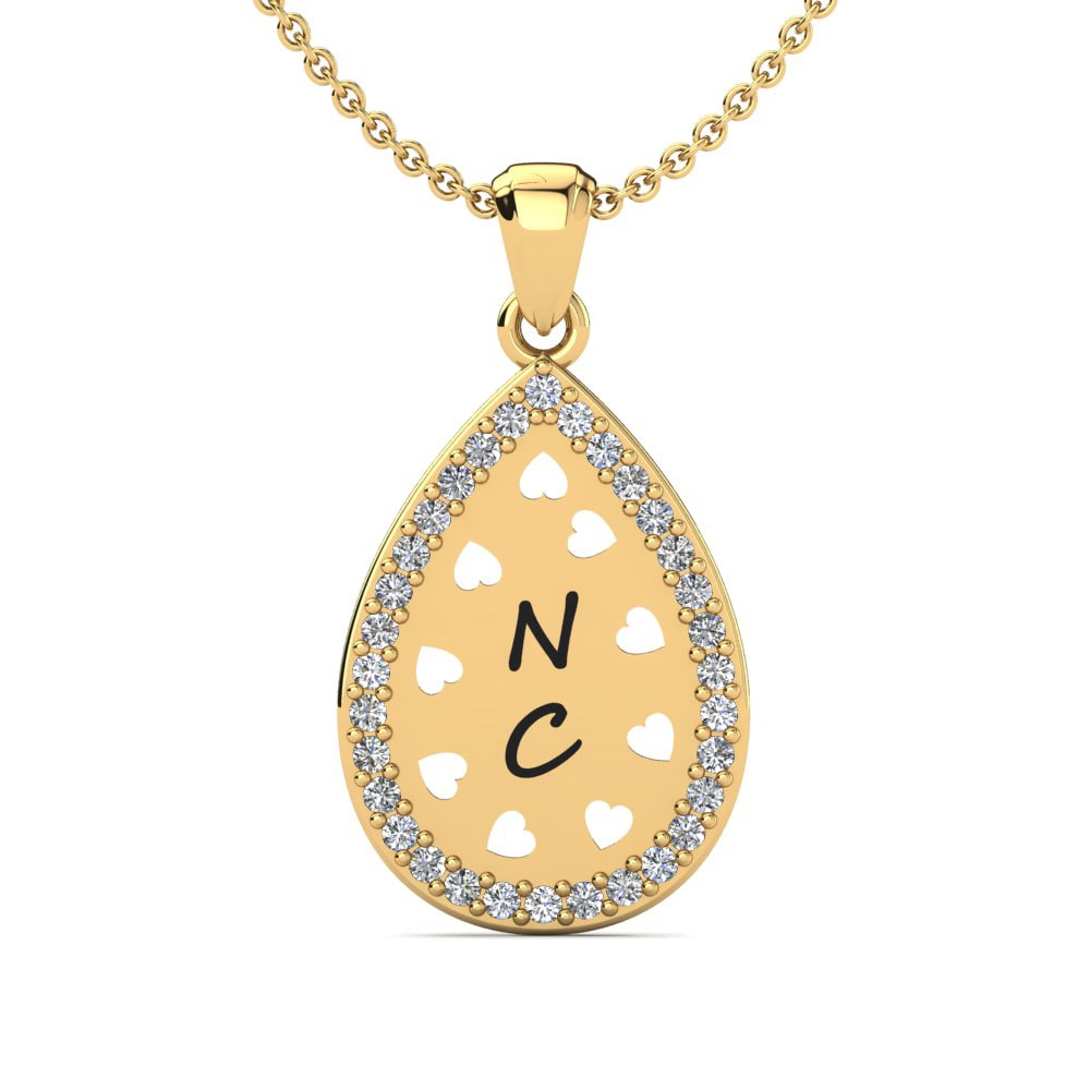 Gelbgold 585 Diamant Damen anhänger Flavien