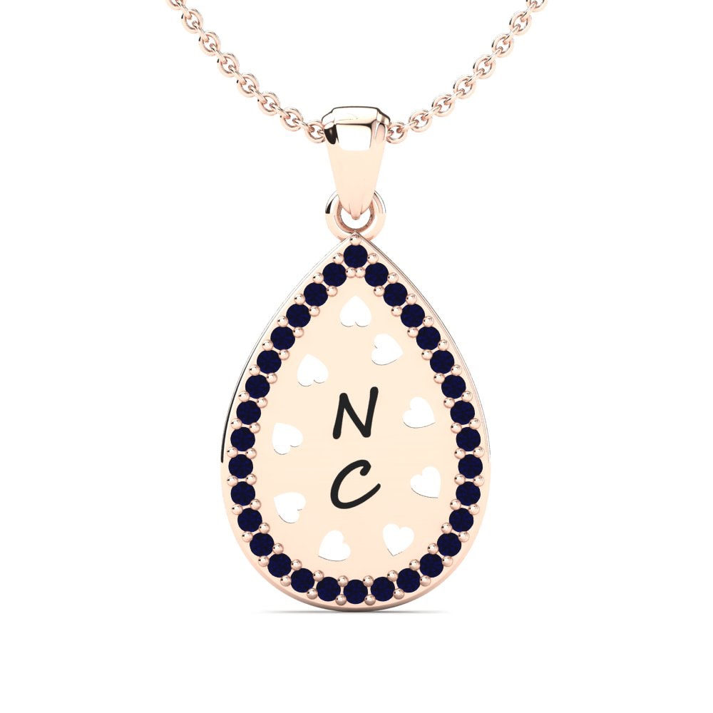 14k Rose Gold Sapphire Women's Pendant Flavien