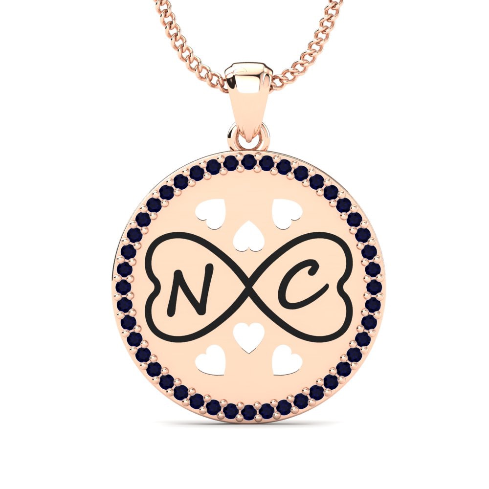 14k Rose Gold Sapphire Women's Pendant Foeke