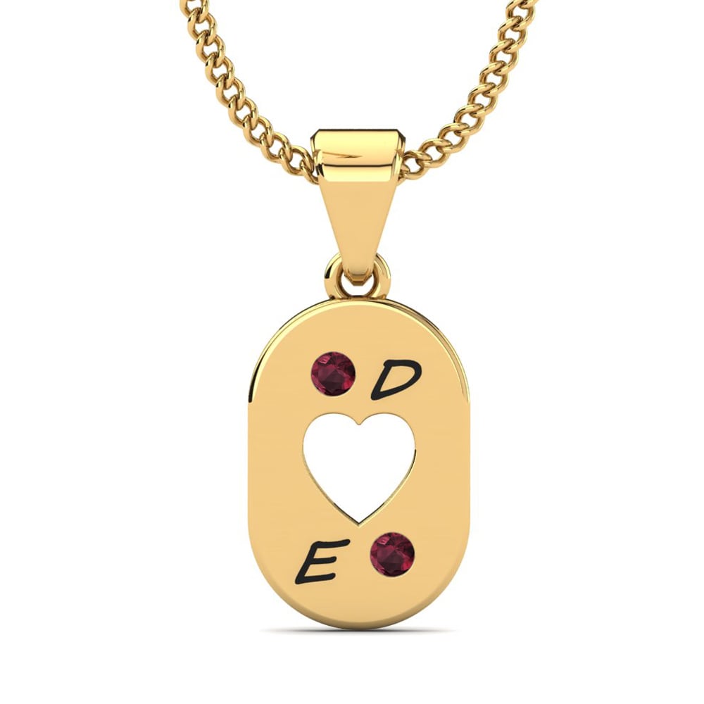 14k Oro Amarillo Granate Colgante de Mujer Giedrius