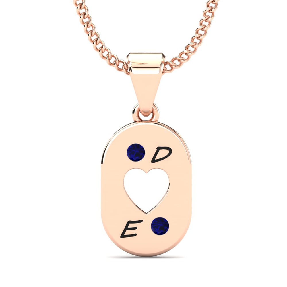 14k Rose Gold Sapphire Women's Pendant Giedrius