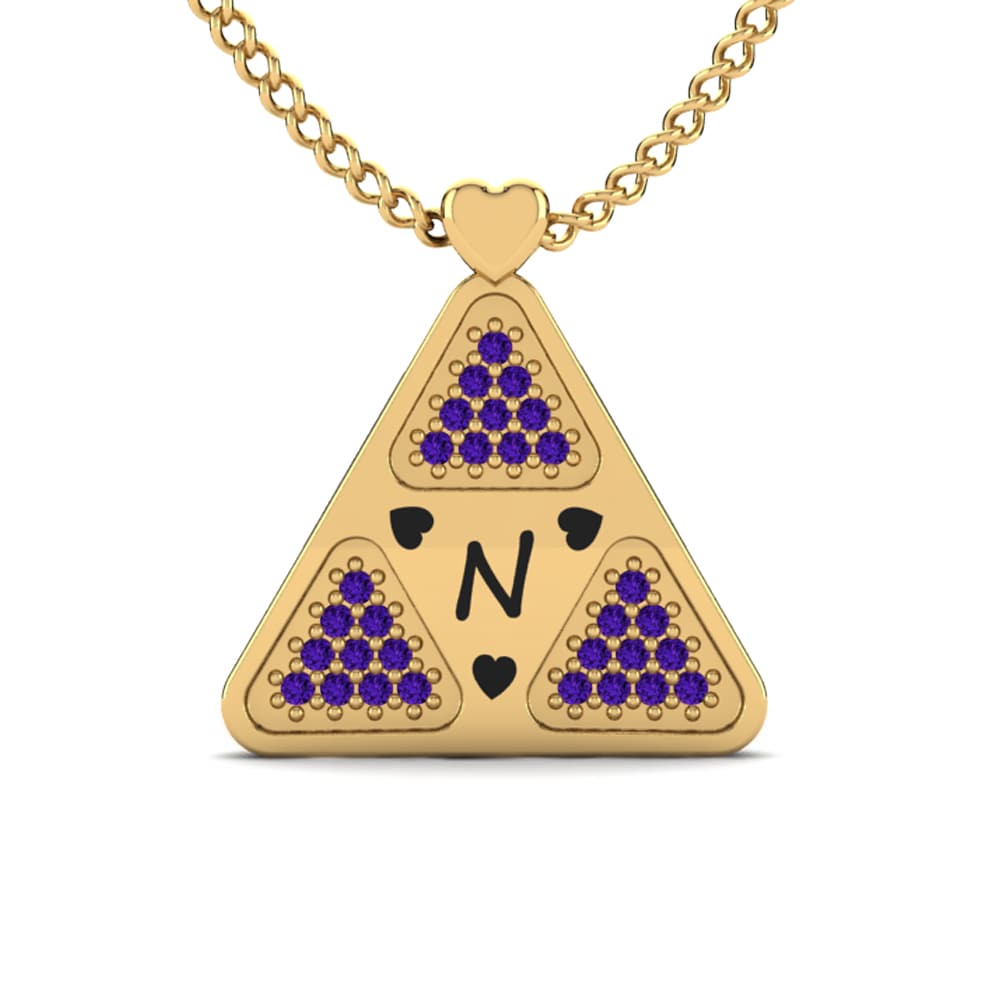 Gelbgold 585 Amethyst Damen halskette Harleen