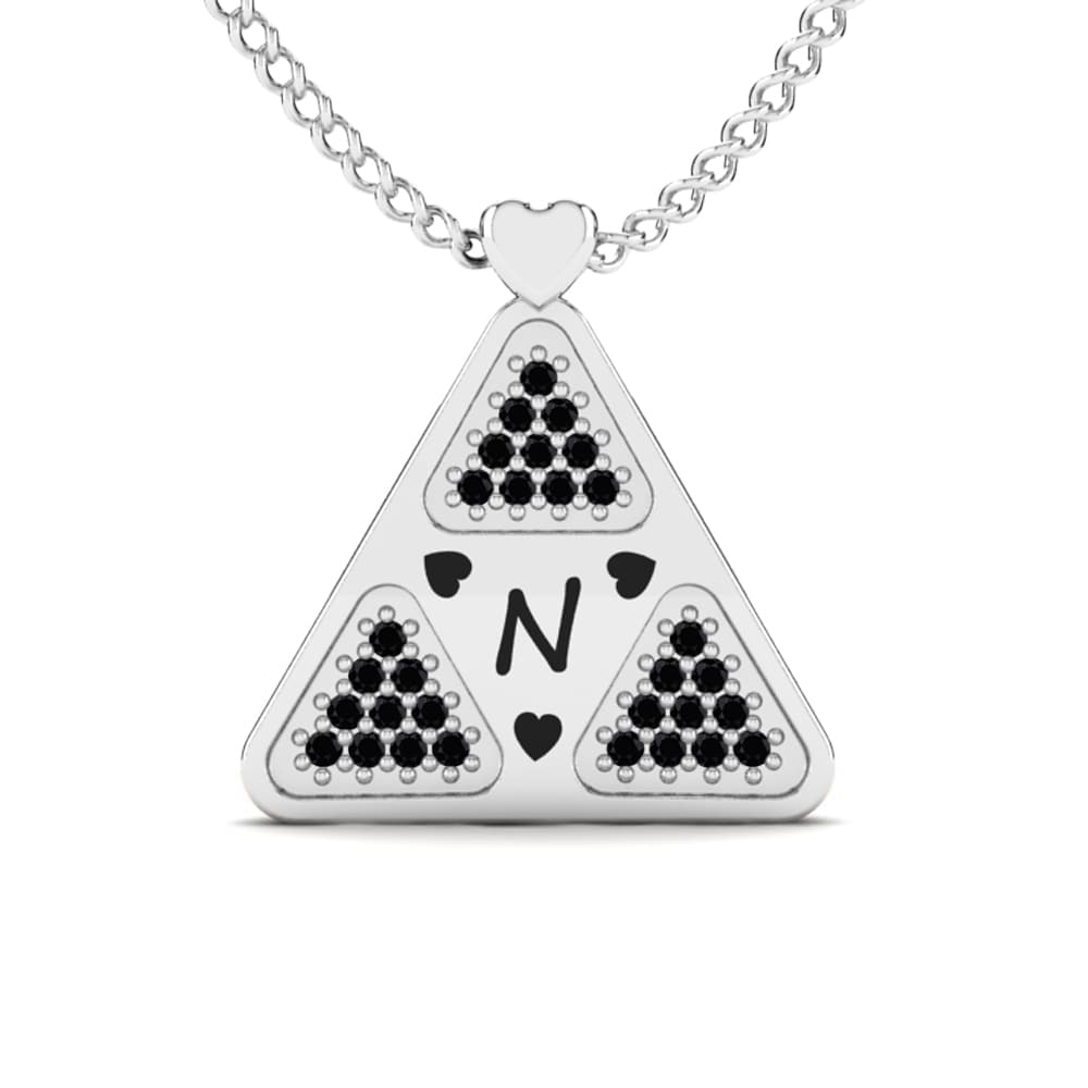 Weiß-Silber Schwarzer Onyx Damen halskette Harleen