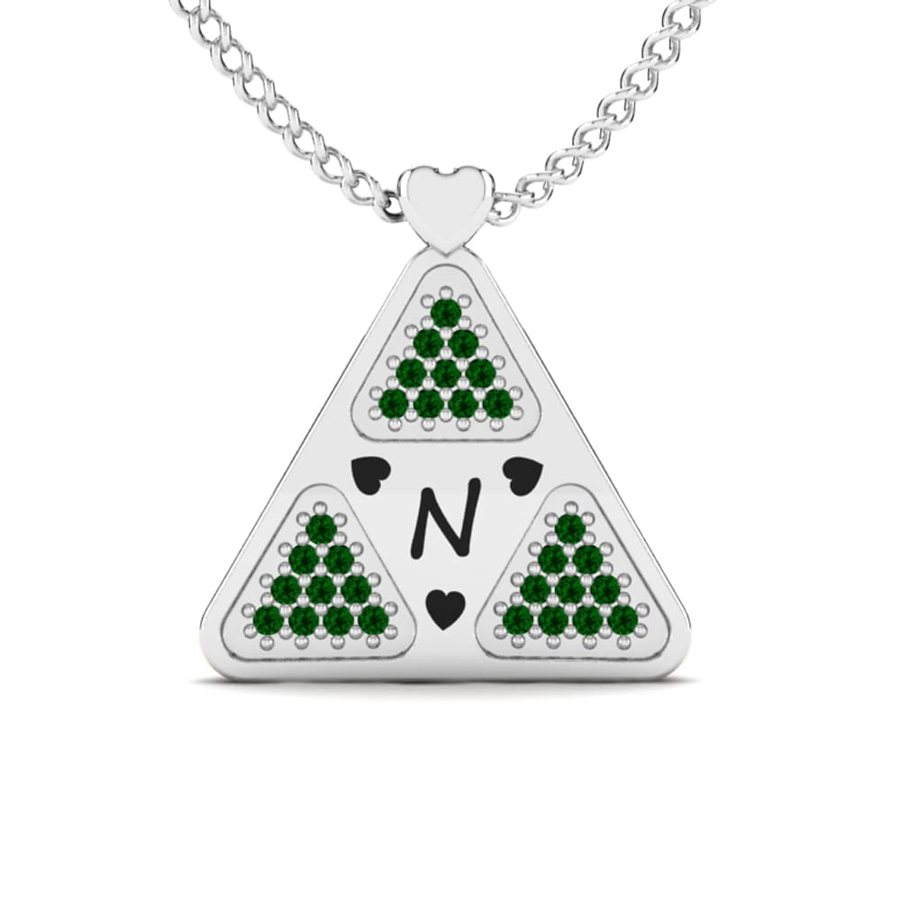 Plata 925 Circonita Verde Collar de Mujer Harleen