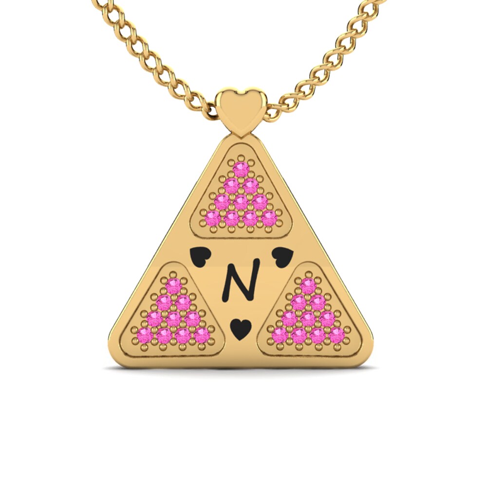 Gelbgold 585 Rosa Turmalin Damen halskette Harleen