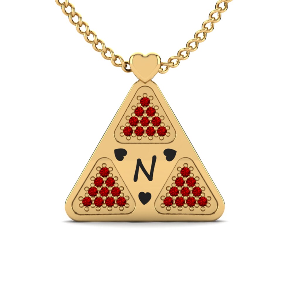 Gelbgold 585 Roter Zirkonia Damen halskette Harleen