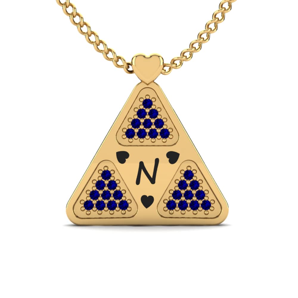 Gelbgold 585 Saphir Damen halskette Harleen