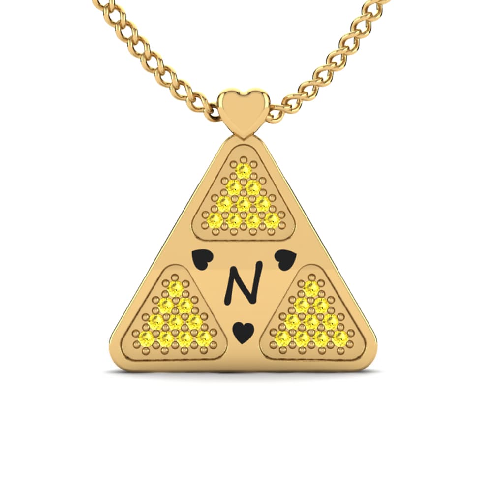Gelbgold 585 Gelber Saphir Damen halskette Harleen