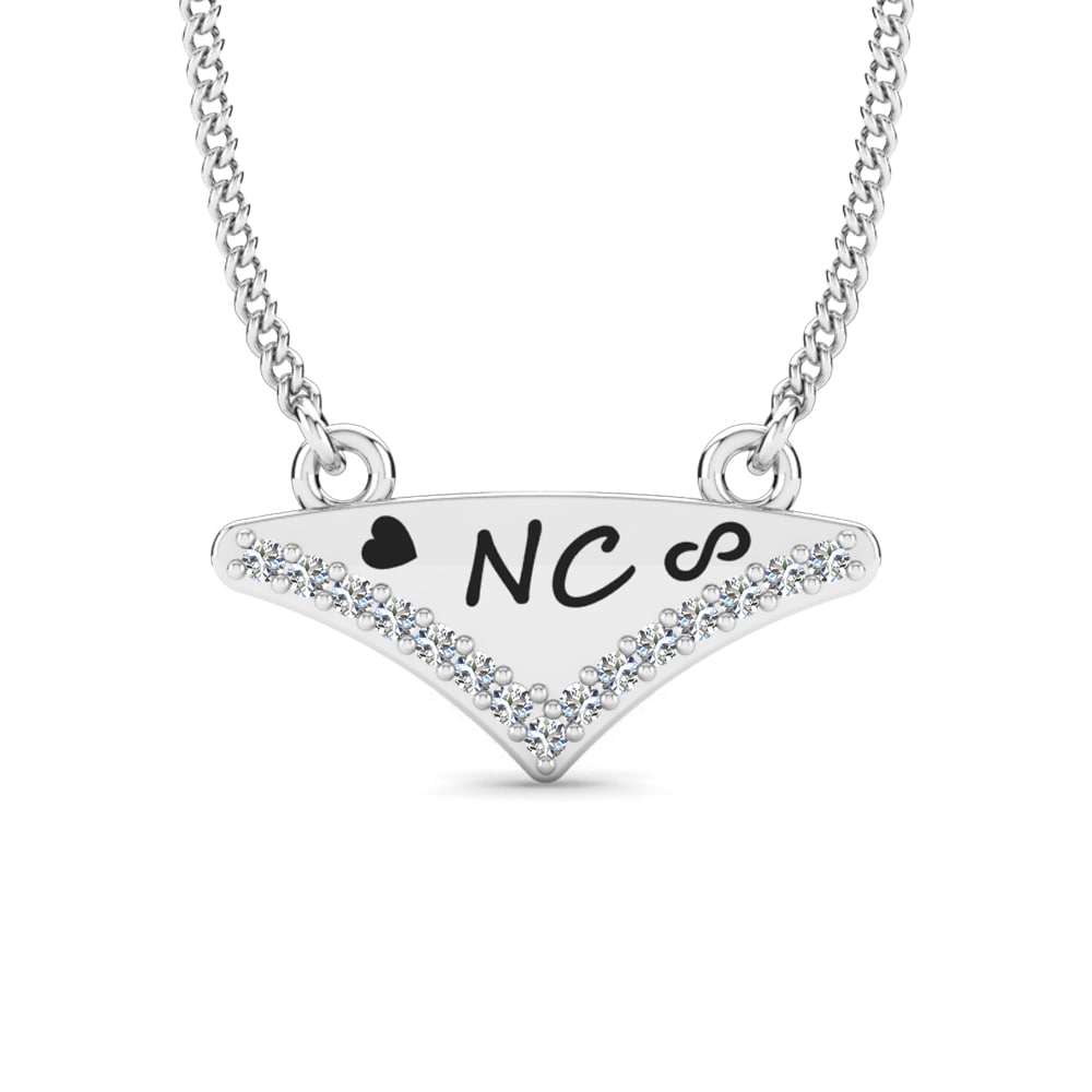 Paladio 950 Zafiro blanco Collar de Mujer Harmonee