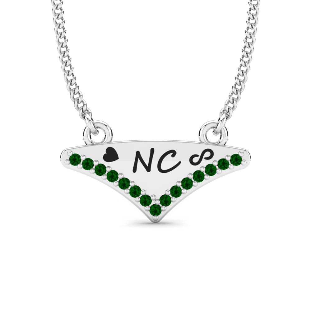 Plata 925 Circonita Verde Collar de Mujer Harmonee