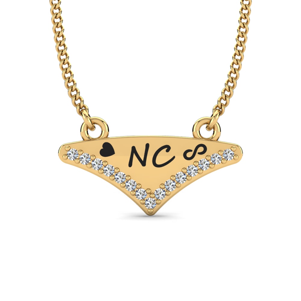 Gelbgold 585 Moissanit Damen halskette Harmonee