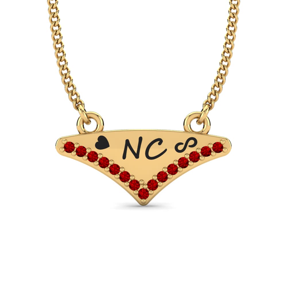 Gelbgold 585 Rubin Damen halskette Harmonee