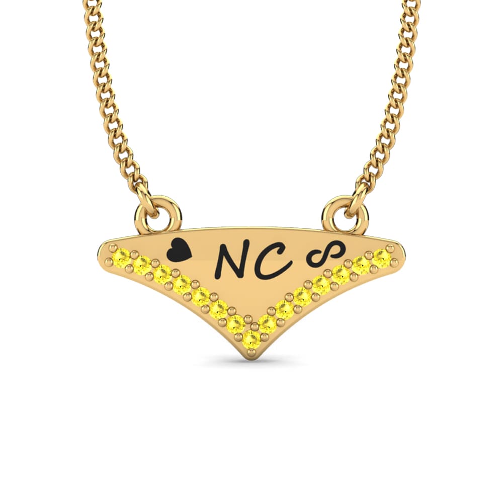 Gelbgold 585 Gelber Saphir Damen halskette Harmonee