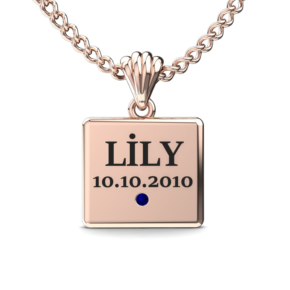 14k Rose Gold Sapphire Women's Pendant Hattie