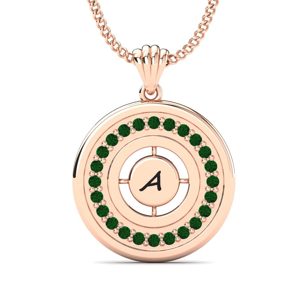 Rotgold 585 Grüner Zirkonia Damen anhänger Haven