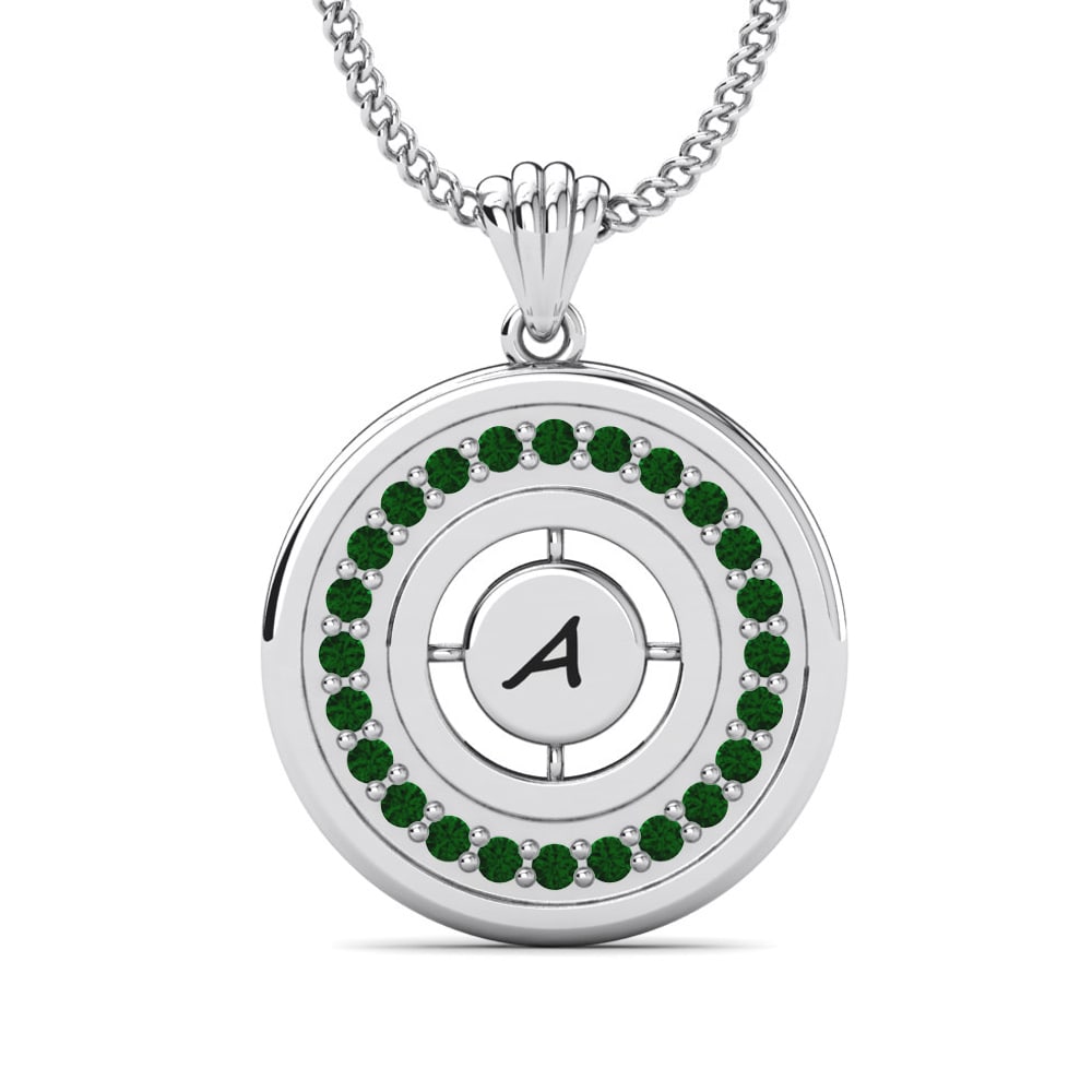 950 Palladium Grüner Zirkonia Damen anhänger Haven