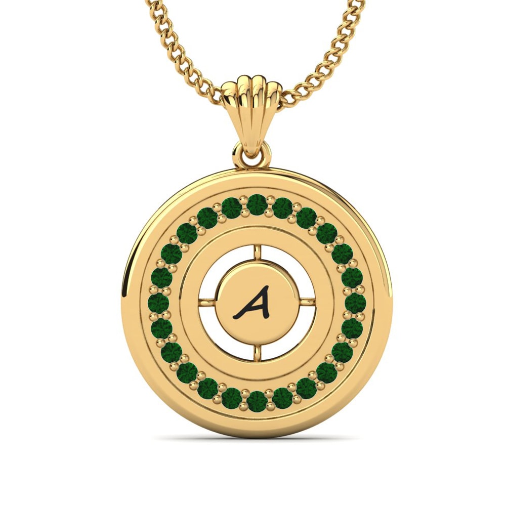 Gelbgold 585 Grüner Zirkonia Damen anhänger Haven